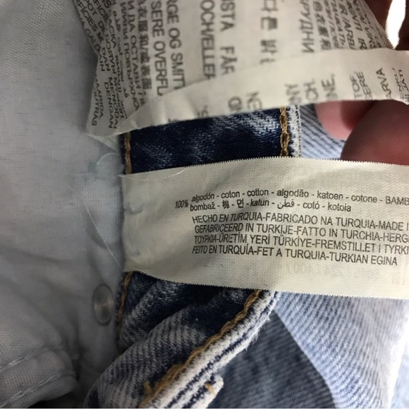 ZARA Wide Leg Raw Hem High Waist Blue Woman’s Blogger Favorite Jean Sz 8 - Picture 6 of 6